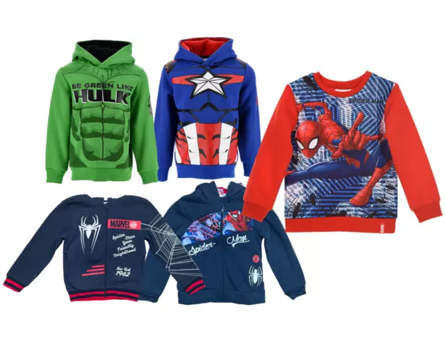 Kids Boys Marvel Avengers Spider-Man Captain America Hoodies Sweatshirt Age 2-10