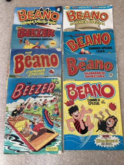BEANO and BEEZER summer specials job lot collection of 8 rare comics