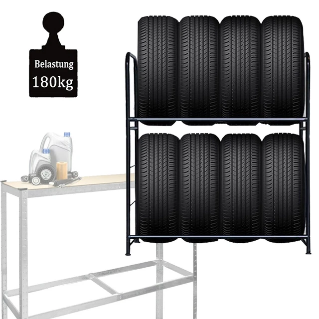 Soporte para neumáticos 8 neumáticos estantería para neumáticos estantería de taller estantería de almacenamiento estantería de taller estantería nuevo