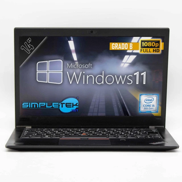 LENOVO T480S 14& CORE i5 WINDOWS 11 8GB 240GB NOTEBOOK COMPUTER PC ...