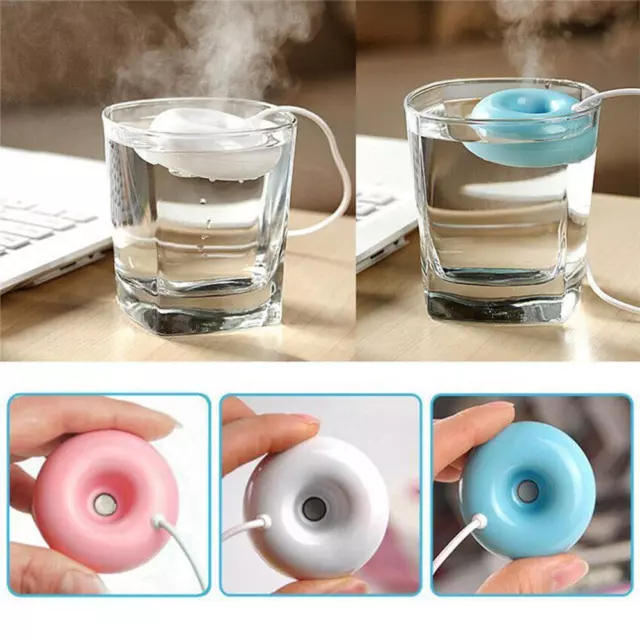 Mini USB Donut Humidifier Float Ultrasonic Mist Makers  Aroma Diffuser Home