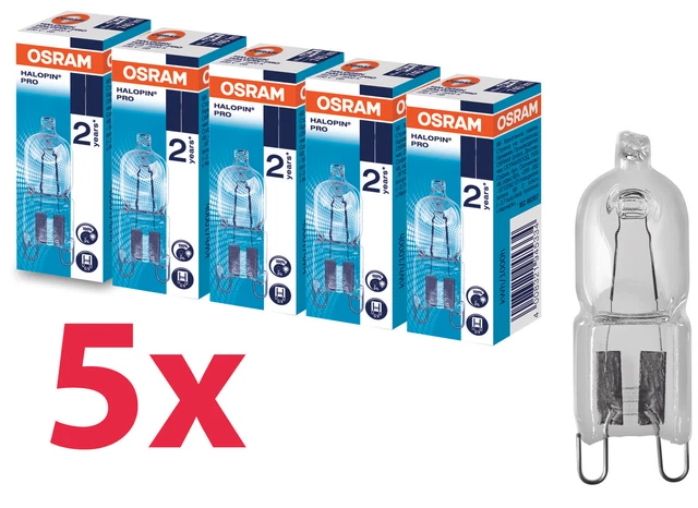 Osram Halopin 66733 Lot De 10 Ampoules Halogènes G9 33W 230V – Blanc Chaud 2700K Dimmable – Lumière Ambiance 460 Lm