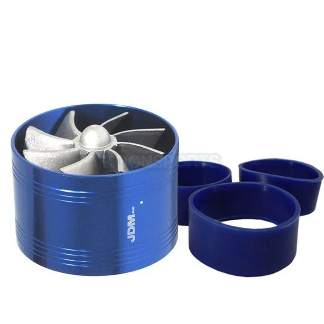 Jdm 2.5" Tornado Turbonator Intake Single Fan Gas Fuel Saver Supercharger Blue