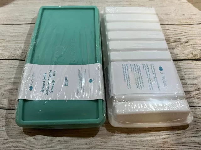 Lot of 2 NEW in PKG Junobie Breast Milk Storage Silicone Milk Cube Trays TubO