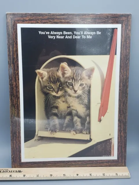 Vtg 1993 Always Near And Dear To Me Kitten Cat Wall Plaque Pressed Wood  9"x12"
