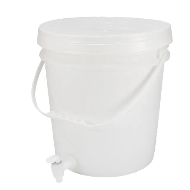 Cubo de pintura de plástico recipiente 4,22 galones/16 L caja de pintura grifo tapa del dispensador blanco