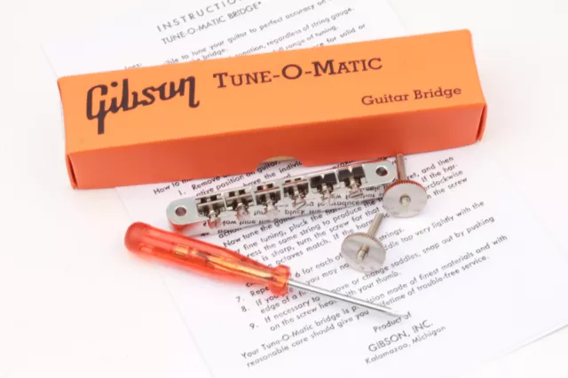 Gibson Nonwire ABR-1 Bridge Nickel with CNC notched Saddles and Orange Repro Box