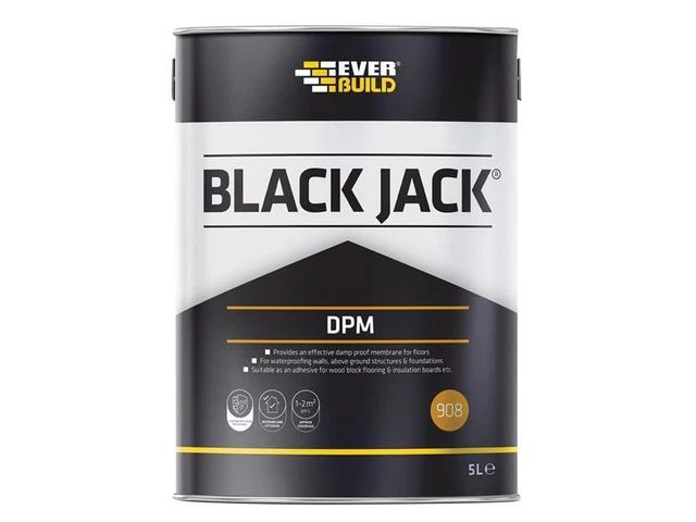 Everbuild 90805 Black Jack - 908 D.P.M. 5 Liter