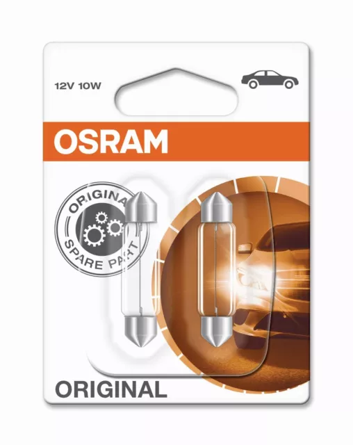 Osram Glühbirne 12V 10W SV8.5 43m Soffitte 2Stk.