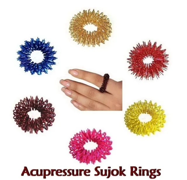 Anneaux de massage de doigt de thérapie de Sujok d'acupression (Ensemble de 25)