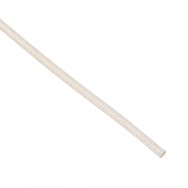 Isolation Tresse Gaine 33Ft-2mm Haut TEMP Fibre de verre Manchon Blanc