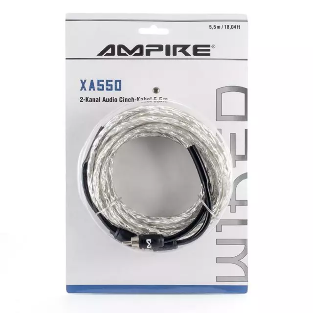 Ampire XA550 2-Kanal Cable Rca Câble Audio 550cm, 2-Kanal Rca 5,5 Mètres X-Link 2