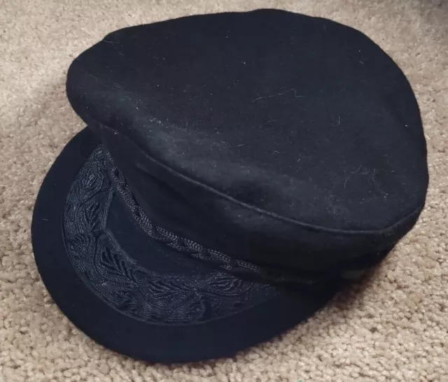 VINTAGE! KARFIL HATS-BLACK Wool, Mens Greek Fisherman Captain's Hat-(6 ...