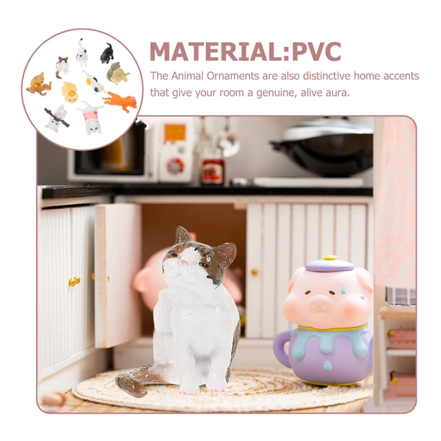 10 Pcs Cat Cupcake Topper Cat Model Fall Guys Toys Squiz Toys Decorate 3