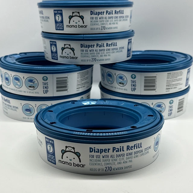 Mama Bear Diaper Pail Refills for Diaper Genie Pails, 1890 total Amazon Brand
