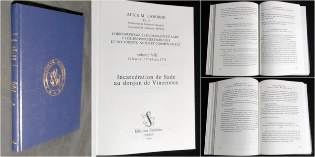A-M LABORDE. VOL-8 Correspondance du Marquis de SADE. 1998. EO. Edit