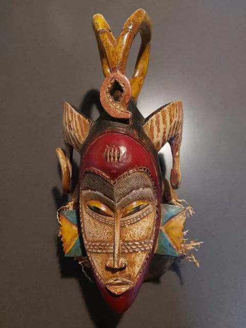 Original Antique African Mask Yaure Ivory Coast Afrikanische Maske Antik