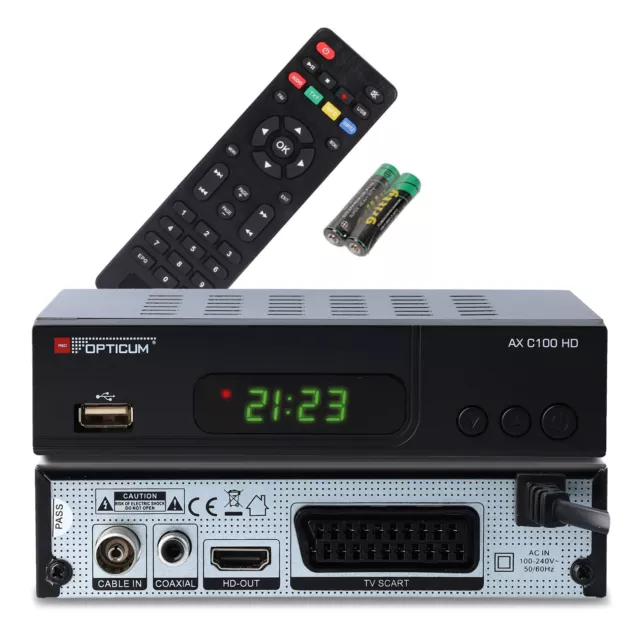 RED OPTICUM AX C 100 HD Kabel Receiver mit Aufnahmefunktion FULL HD SCART HDMI