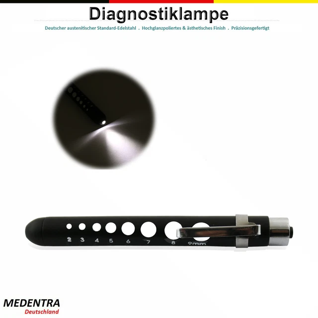 Pocket Medical Paramedic Penlight LED w/ Pupil Gauge EMT Diagnostic Clip Pen