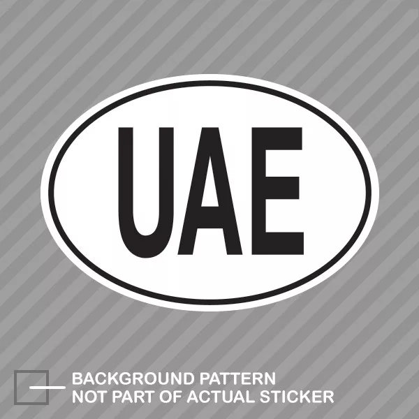UAE United Arab Emirates Country Code Oval Sticker Decal Vinyl Emirati