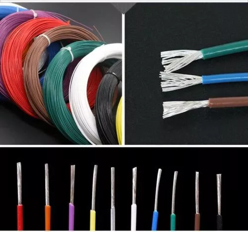 0.05-1.5mm² PTFE Silver-plated Copper Cable Stranded Wire Hookup 200°C Coloured