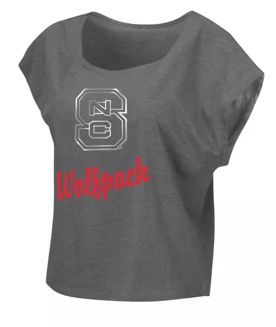 Women's NC State WolfPack Foil Logo Boatneck Tee Size M L XL