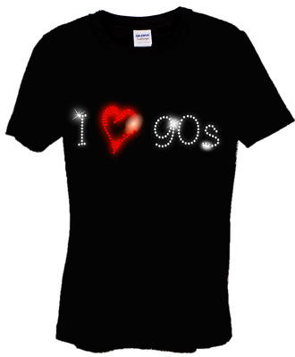 I Love Anni Settanta 90s Bambini T Shirt Cristallo Strass Danza Design.any Size