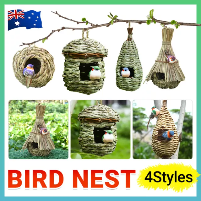 Bird Nest Breeding Box House Bed Cage Hut Cave Canary Finch Budgie Parrot AU