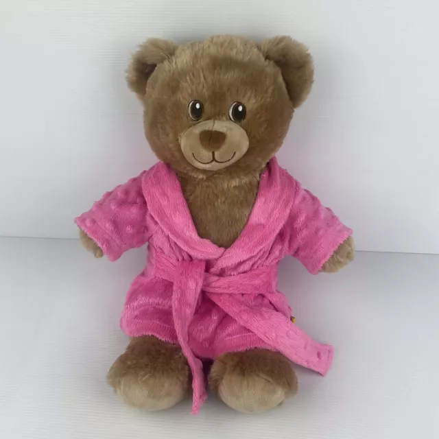 Build A Bear Plush BAB Brown Teddy 40cm Soft Stuffed Cuddle Toy Dressing Gown