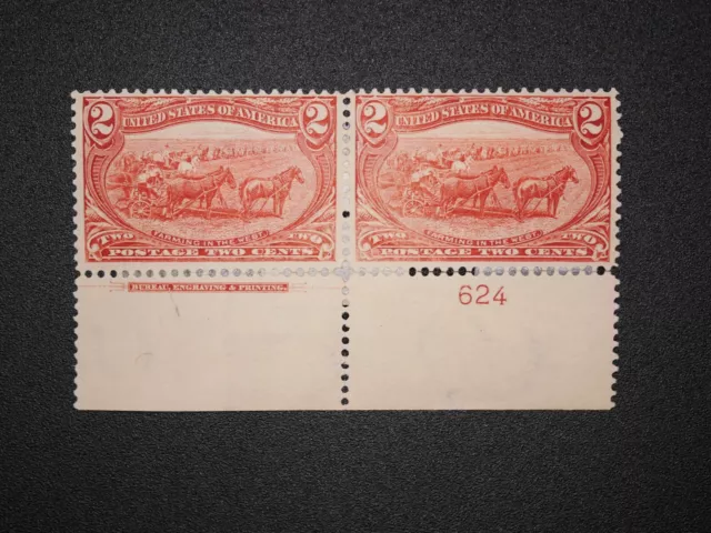 USA 1898 Mi.Nr.118 Paar Randstück Ungebraucht mit Gummierung Briefmarken USA