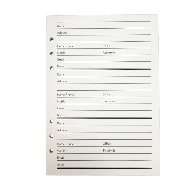 CUMBERLAND A5 6RING Binder Adress Book Refill Textured Pu Cover Pack