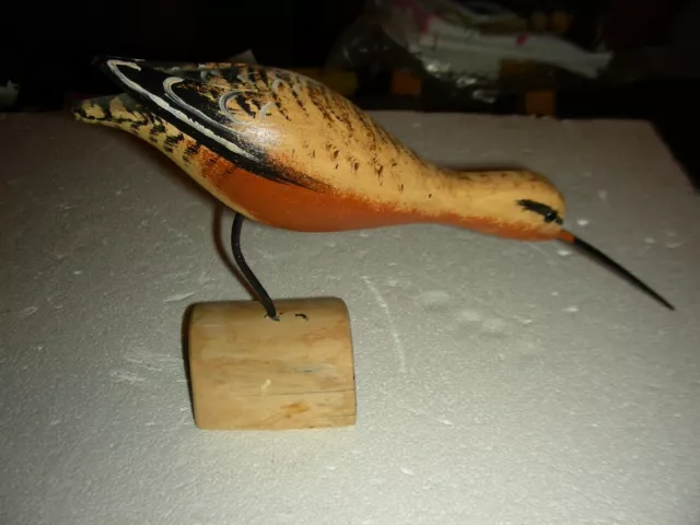 vintage hand carved shorebird curlew by jim slack