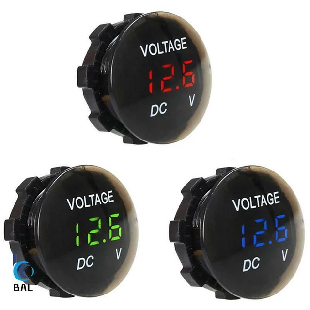 Car Motorcycle Voltmeter DC 12V-24V LED Panel Digital Voltage Volt Meter Display