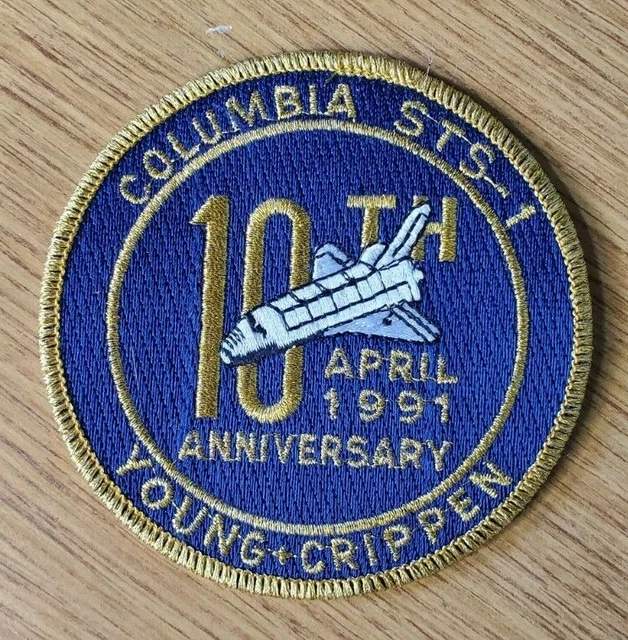 NASA Columbia STS-1 Young-Crippen 10th Anniversary April 1991 Patch 3 3/4 "