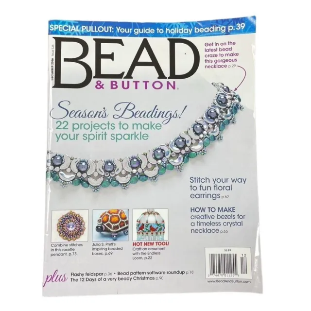 Libro de artesanía de joyería Bead & Button diciembre 2016 edición 136