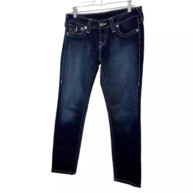 True Religion Skinny Jeans Julie Flap Pockets Blue Low Rise Jeans USA Women's 29