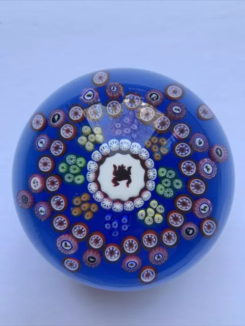 1977 Baccarat Glass Art Devil Millefiori Paperweight