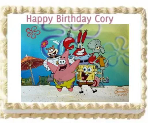 Spongebob Edible Cake Image Party Frosting Topper Decoration Sheet- U Pick Size