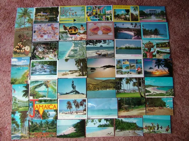 40 Used Postcards of CARIBBEAN ISLANDS / WEST INDIES. Modern & Standard size.