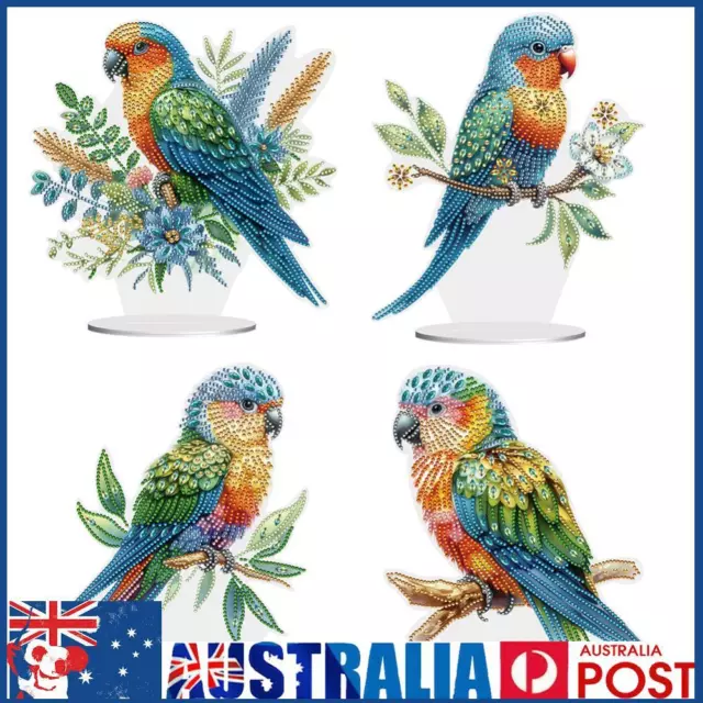 Parrot 5D DIY Diamond Art Tabletop Decorations Special Shape for Office Decor