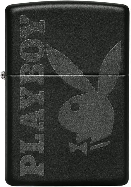 Personalized Zippo Playboy Black Matte Windproof Lighter Free Engraving 49342