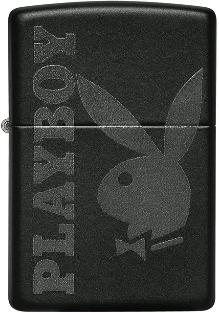 Personalized Zippo Playboy Black Matte Windproof Lighter Free Engraving 49342