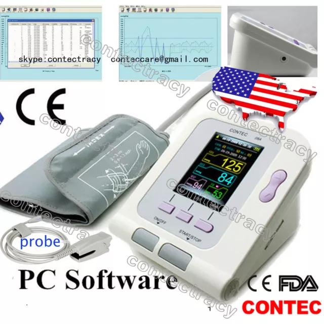 US ship Electronic Sphygmomanometer,NIBP Blood Pressure,Color LED,probe,CE,FDA