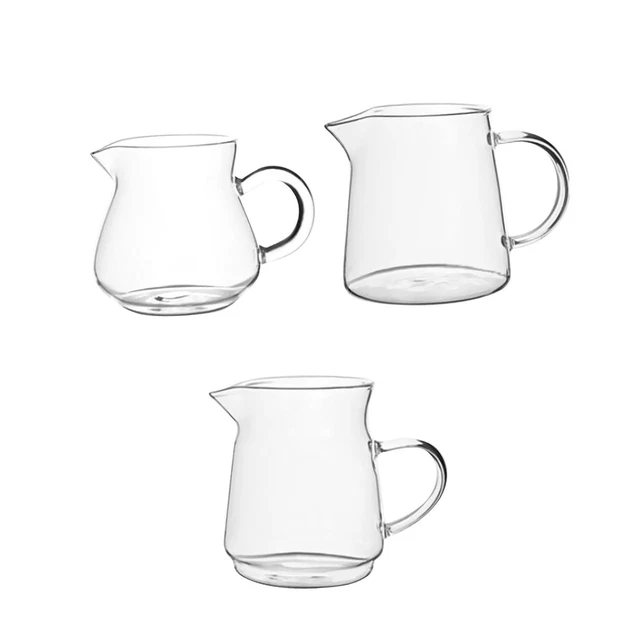 Milageto Pichet à Crème En Verre Transparent 300 Ml - Mini Carafe Verseuse Pour Lait, Café, Expresso