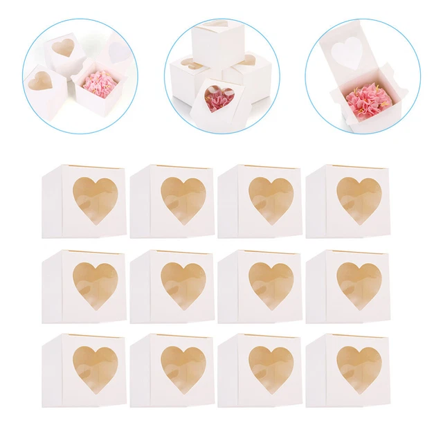 12 piezas Muffin Cake Box Papel Pastelería Caja de Hornear con Ventana Cupcake Embalaje Bo