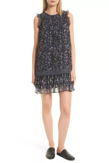 NEW Joie Tahoma B Print Silk Dress in Coralwood - Size M #D358