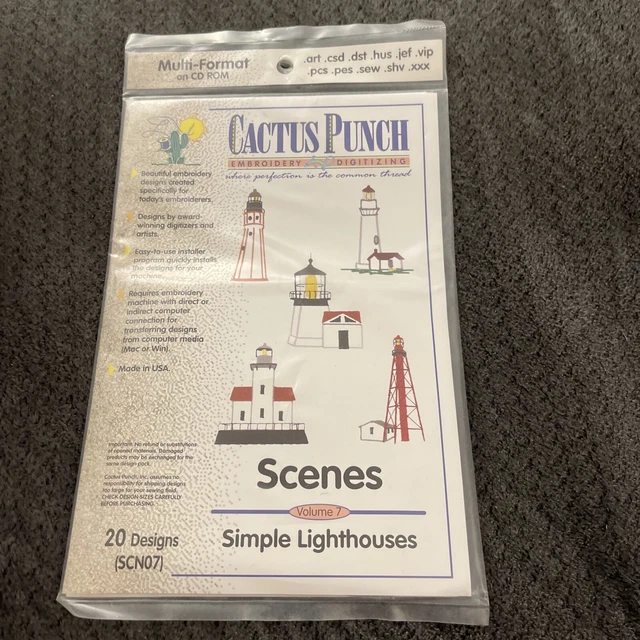 Nuevo Escenas de Bordado Punch de Cactus Faros Simples Volumen 7 CD BV7