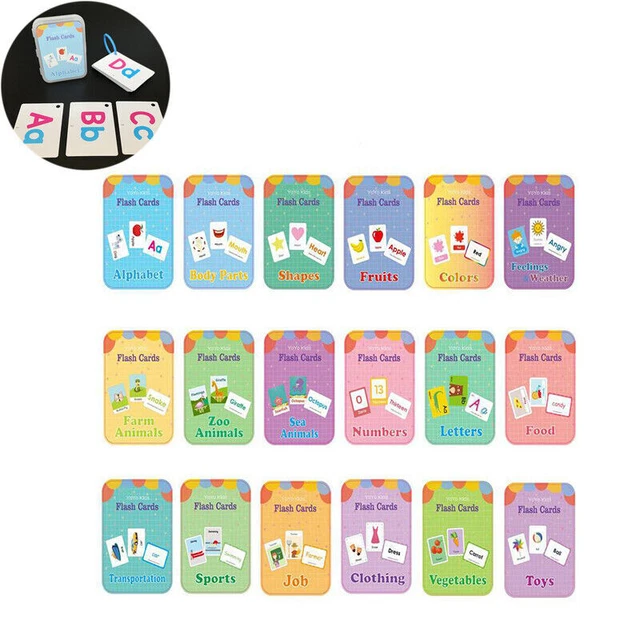 PICTURE MEMORISE FLASHCARDS Card Learn English Word Kids Baby