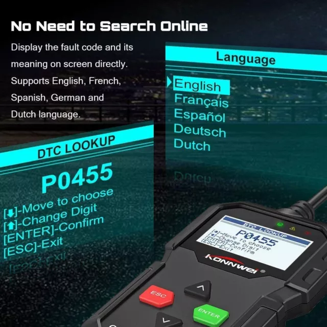 Fits Vauxhall Vectra Car OBD2 EOBD CAN BUS Fault Code Reader Scanner diagnostic 2