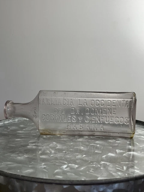 Farmacia La Occidental Habana Medicine Cuban Bottle Vintage.
